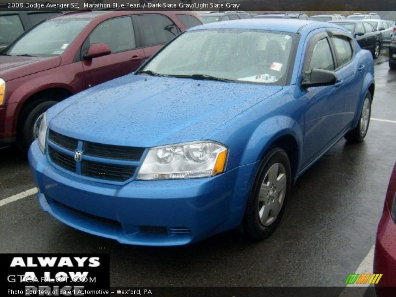 Marathon Blue Pearl / Dark Slate Gray/Light Slate Gray 2008 Dodge Avenger SE