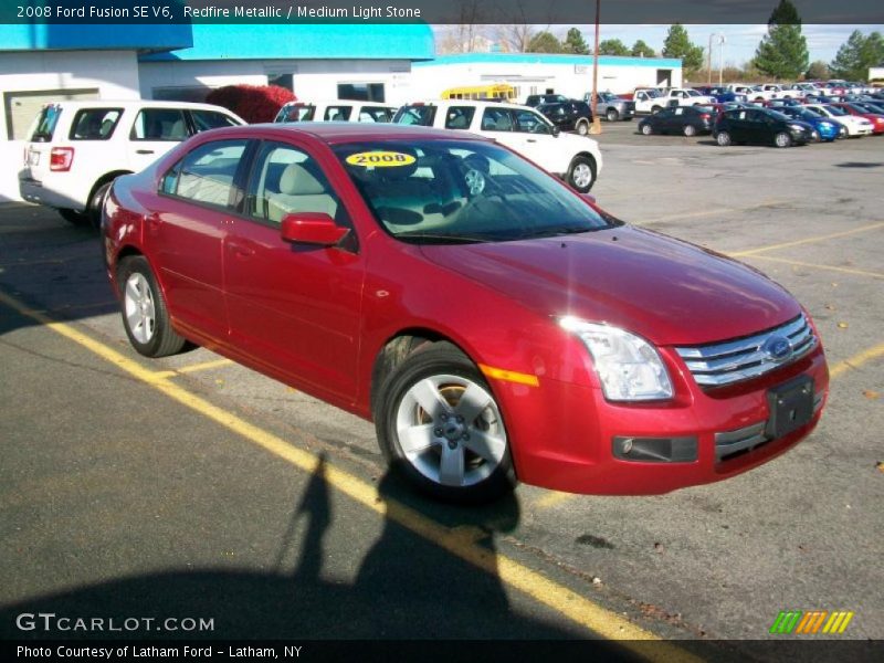 Redfire Metallic / Medium Light Stone 2008 Ford Fusion SE V6