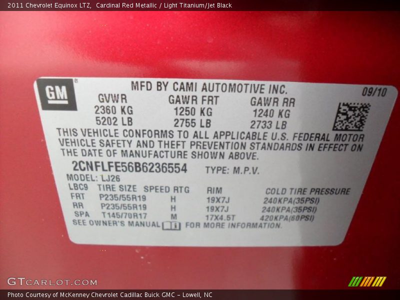 Cardinal Red Metallic / Light Titanium/Jet Black 2011 Chevrolet Equinox LTZ