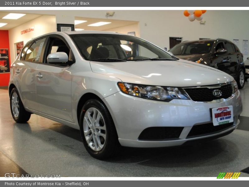 Bright Silver / Black 2011 Kia Forte EX 5 Door