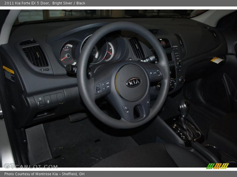 Bright Silver / Black 2011 Kia Forte EX 5 Door