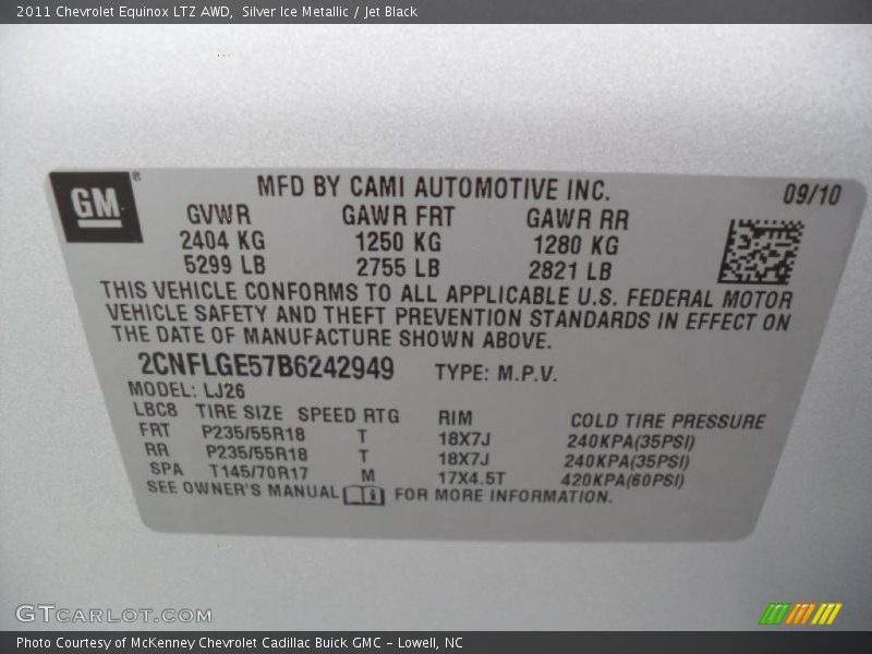 Silver Ice Metallic / Jet Black 2011 Chevrolet Equinox LTZ AWD