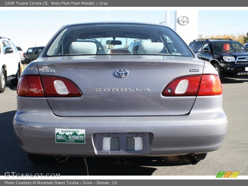 Misty Plum Pearl Metallic / Gray 1998 Toyota Corolla CE