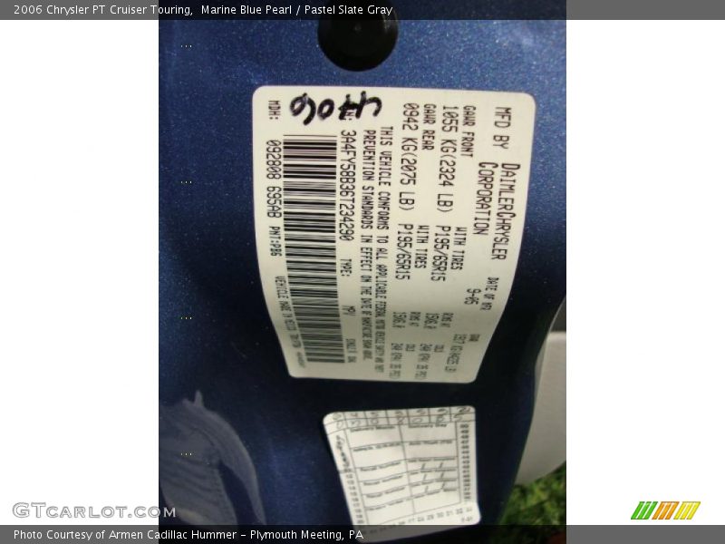 Marine Blue Pearl / Pastel Slate Gray 2006 Chrysler PT Cruiser Touring