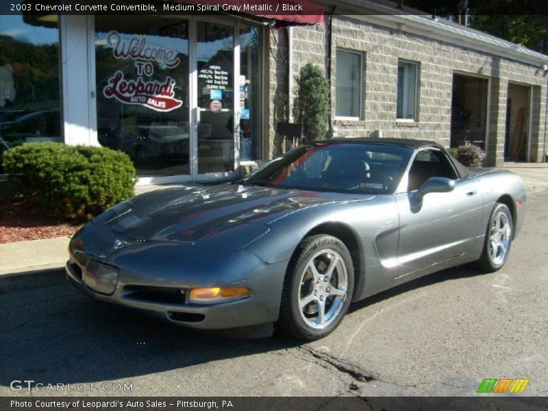 Medium Spiral Gray Metallic / Black 2003 Chevrolet Corvette Convertible