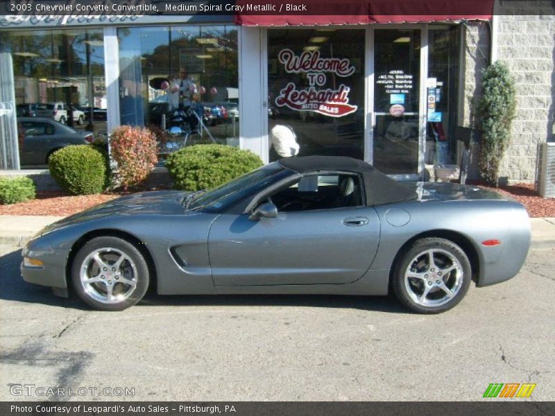 Medium Spiral Gray Metallic / Black 2003 Chevrolet Corvette Convertible