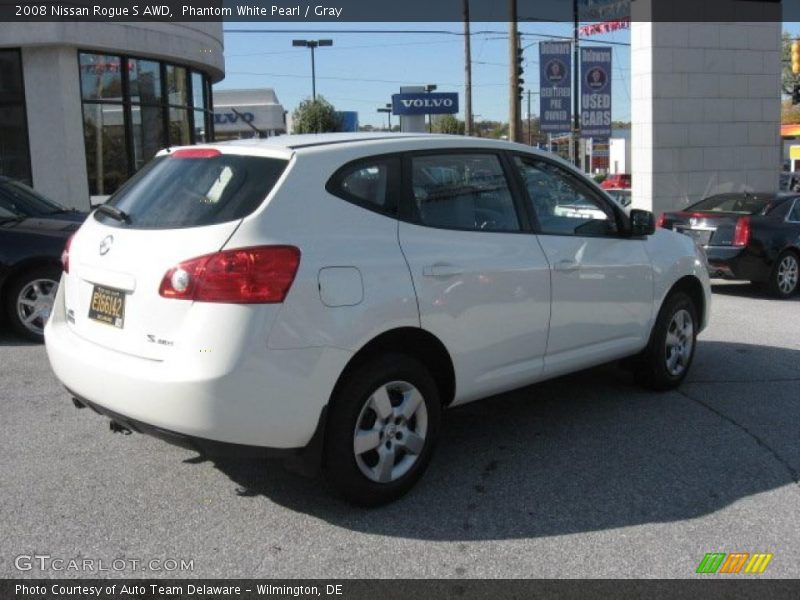 Phantom White Pearl / Gray 2008 Nissan Rogue S AWD
