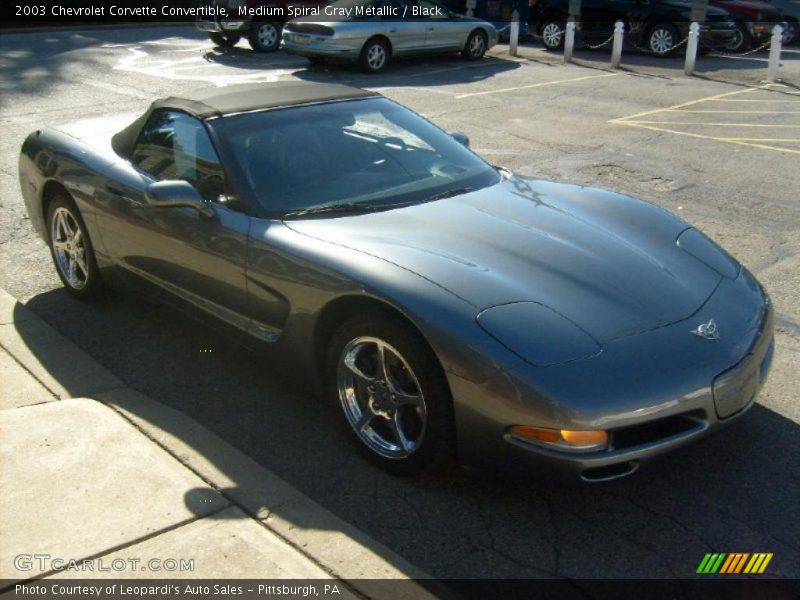 Medium Spiral Gray Metallic / Black 2003 Chevrolet Corvette Convertible