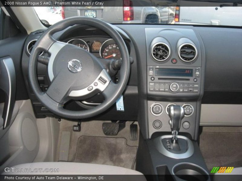 Phantom White Pearl / Gray 2008 Nissan Rogue S AWD