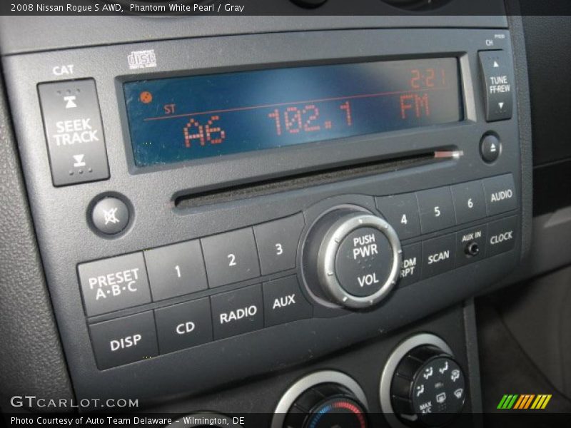 Phantom White Pearl / Gray 2008 Nissan Rogue S AWD