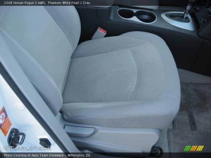 Phantom White Pearl / Gray 2008 Nissan Rogue S AWD