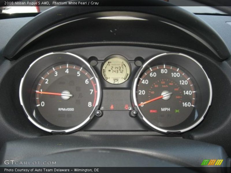 Phantom White Pearl / Gray 2008 Nissan Rogue S AWD