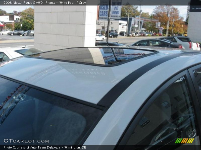 Phantom White Pearl / Gray 2008 Nissan Rogue S AWD