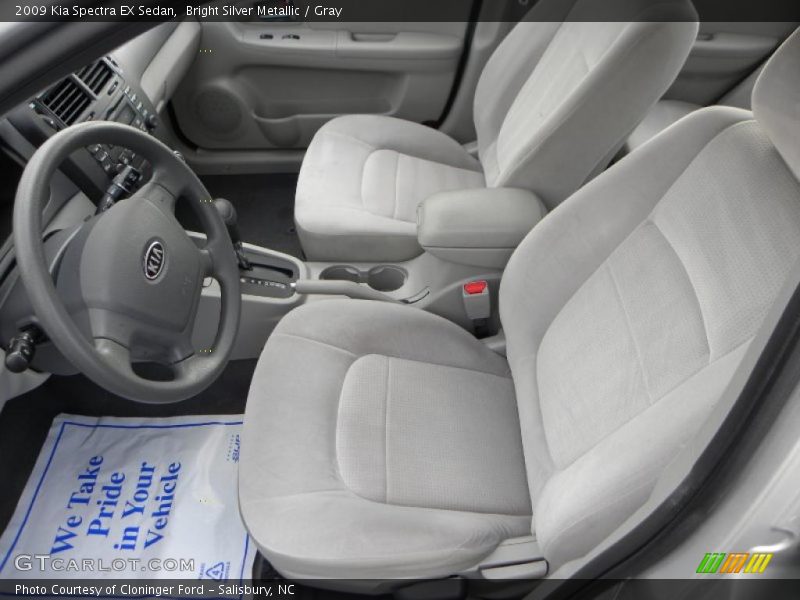 Bright Silver Metallic / Gray 2009 Kia Spectra EX Sedan