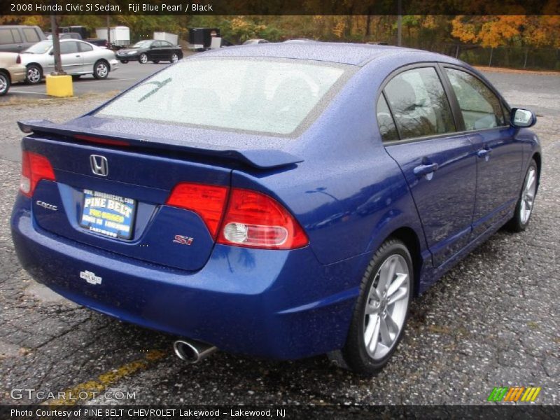 Fiji Blue Pearl / Black 2008 Honda Civic Si Sedan