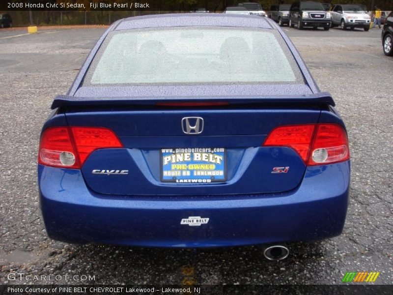 Fiji Blue Pearl / Black 2008 Honda Civic Si Sedan
