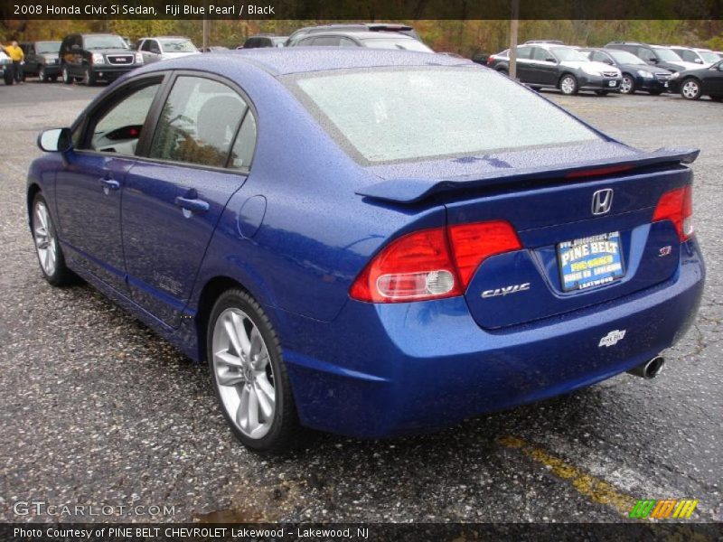 Fiji Blue Pearl / Black 2008 Honda Civic Si Sedan