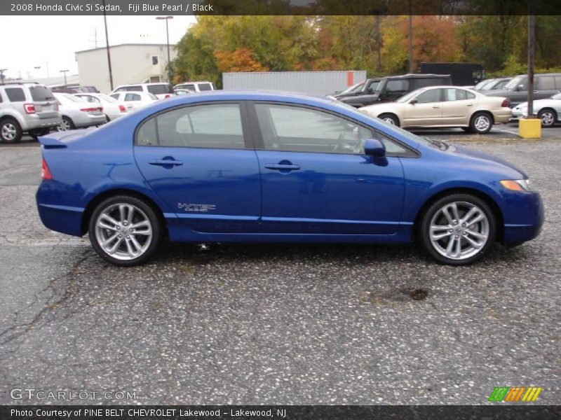 Fiji Blue Pearl / Black 2008 Honda Civic Si Sedan