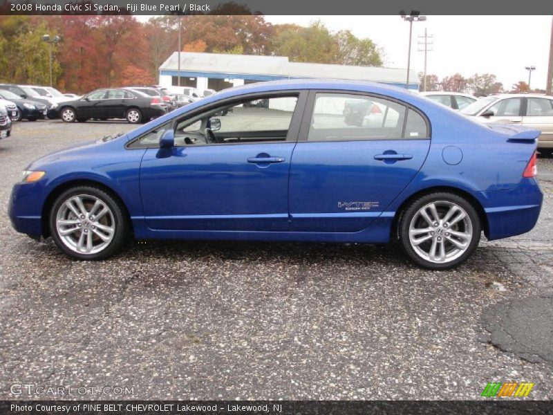 Fiji Blue Pearl / Black 2008 Honda Civic Si Sedan