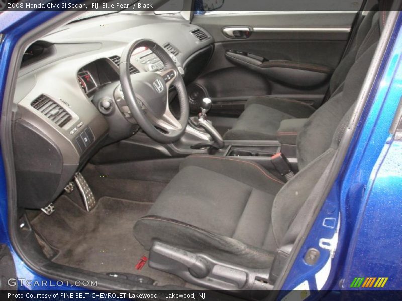 Fiji Blue Pearl / Black 2008 Honda Civic Si Sedan