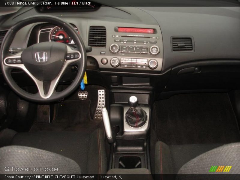 Fiji Blue Pearl / Black 2008 Honda Civic Si Sedan