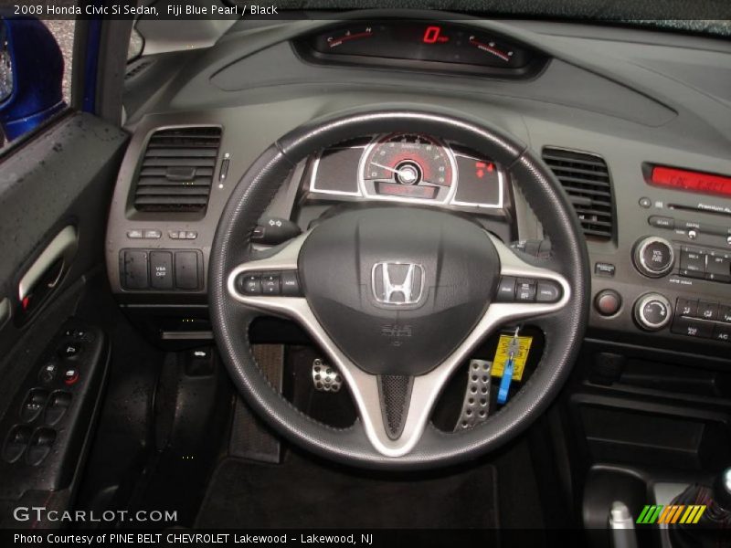 Fiji Blue Pearl / Black 2008 Honda Civic Si Sedan