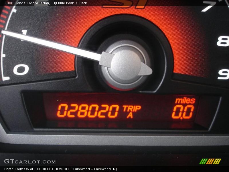 Fiji Blue Pearl / Black 2008 Honda Civic Si Sedan