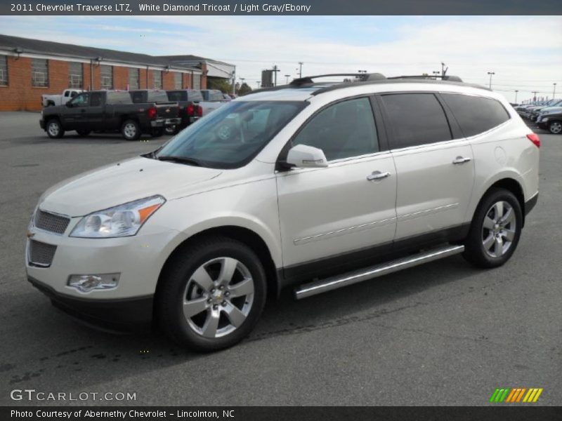 White Diamond Tricoat / Light Gray/Ebony 2011 Chevrolet Traverse LTZ