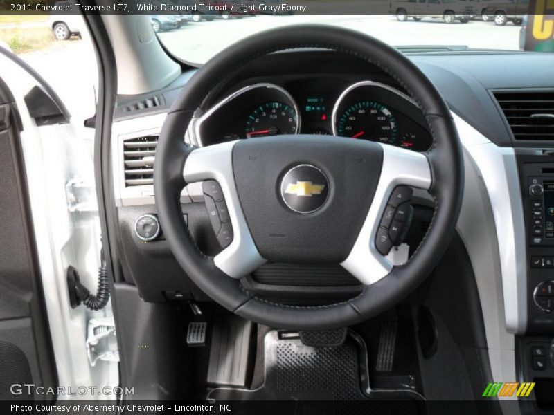 White Diamond Tricoat / Light Gray/Ebony 2011 Chevrolet Traverse LTZ