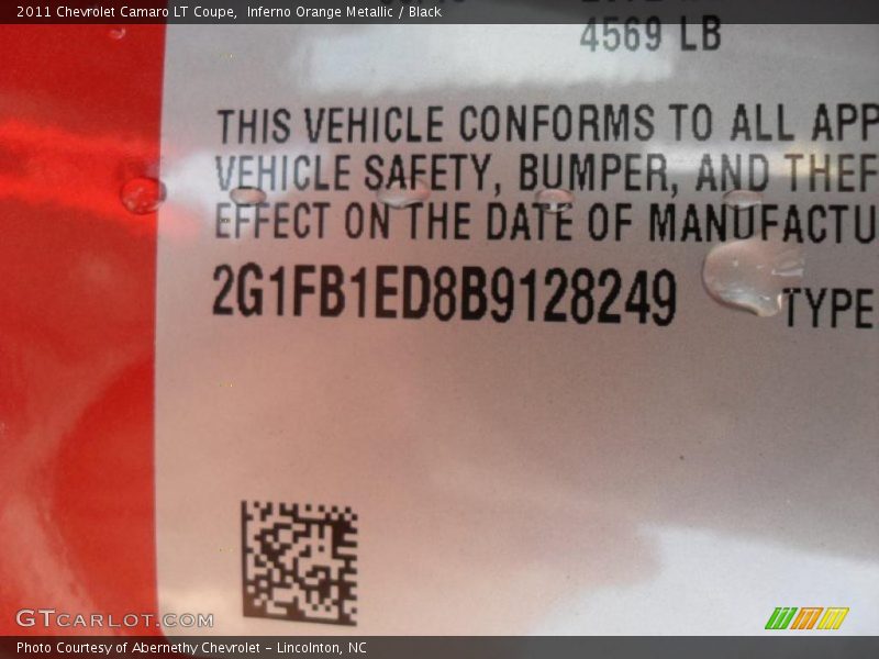 Inferno Orange Metallic / Black 2011 Chevrolet Camaro LT Coupe