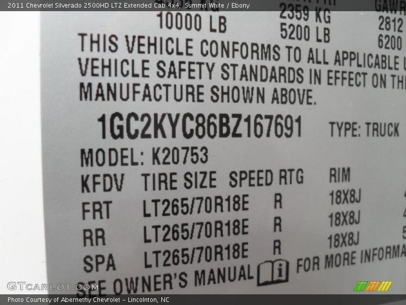 Summit White / Ebony 2011 Chevrolet Silverado 2500HD LTZ Extended Cab 4x4