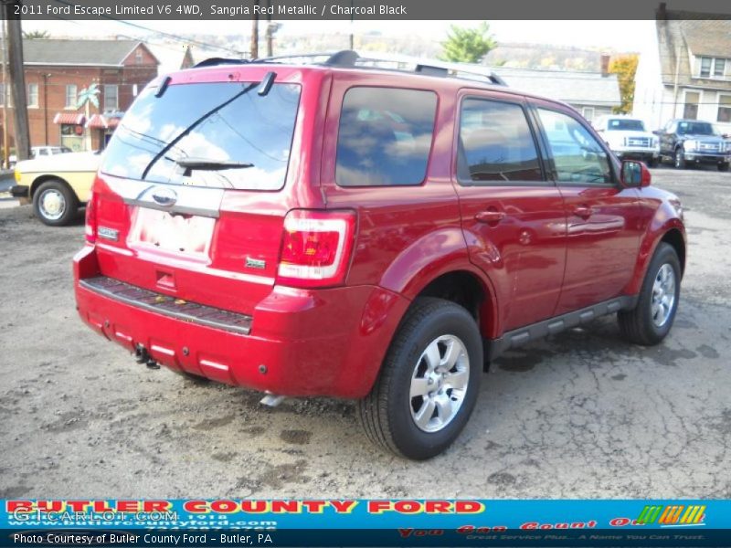 Sangria Red Metallic / Charcoal Black 2011 Ford Escape Limited V6 4WD