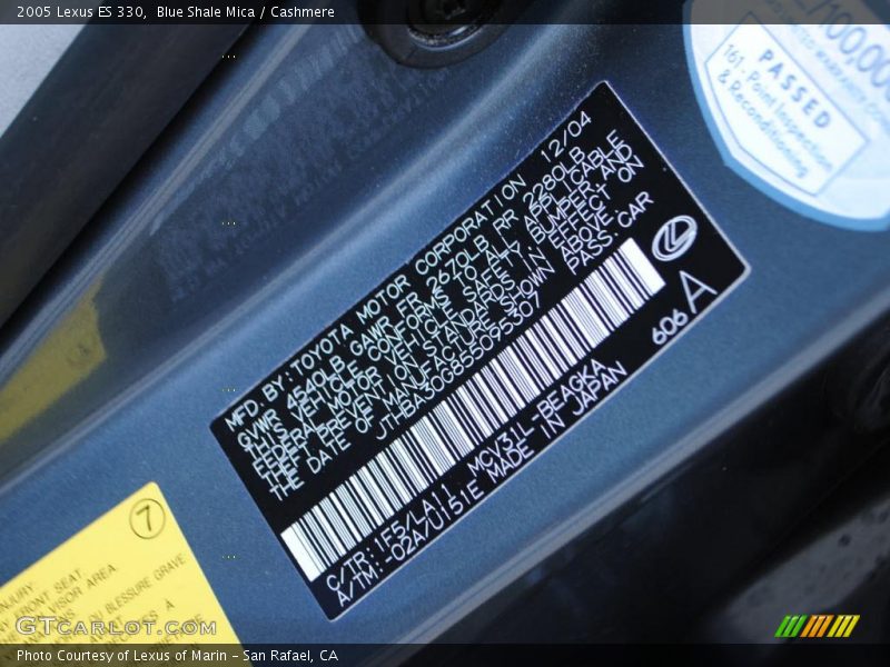 Blue Shale Mica / Cashmere 2005 Lexus ES 330
