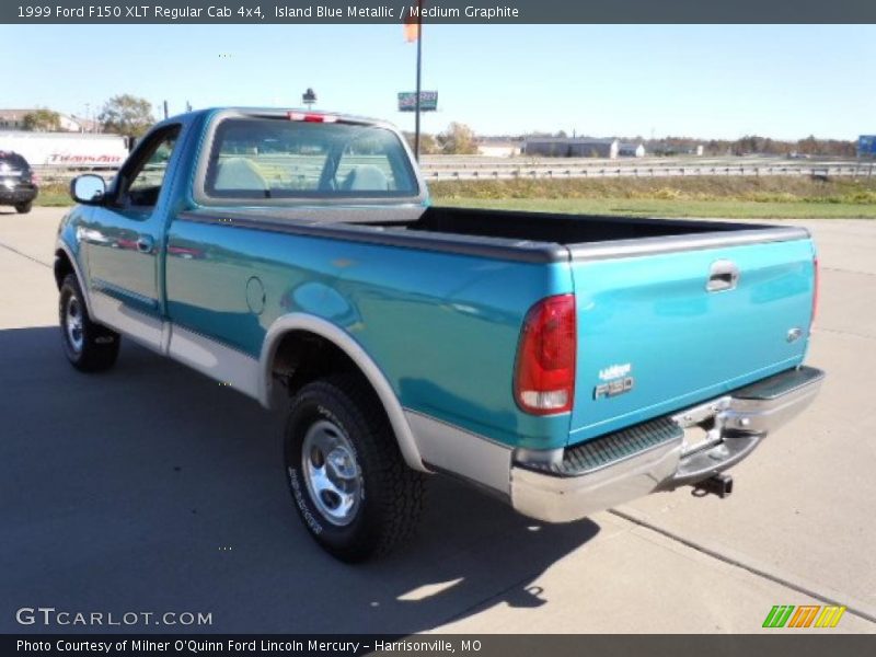 Island Blue Metallic / Medium Graphite 1999 Ford F150 XLT Regular Cab 4x4