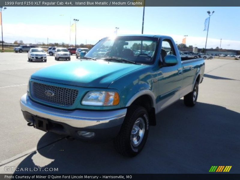 Island Blue Metallic / Medium Graphite 1999 Ford F150 XLT Regular Cab 4x4