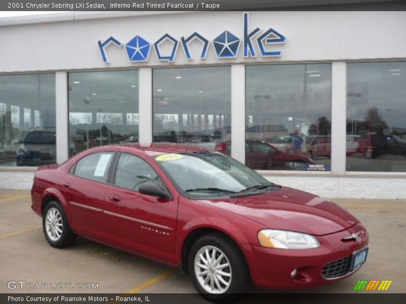 Inferno Red Tinted Pearlcoat / Taupe 2001 Chrysler Sebring LXi Sedan