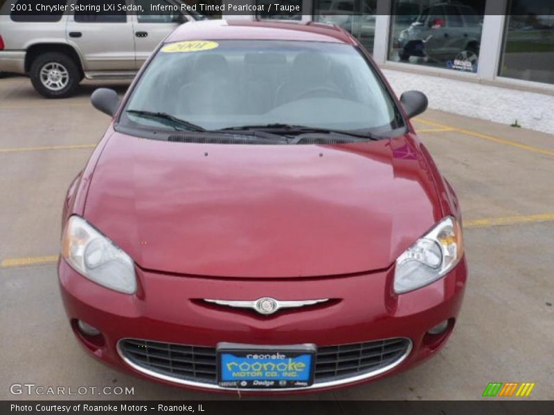 Inferno Red Tinted Pearlcoat / Taupe 2001 Chrysler Sebring LXi Sedan
