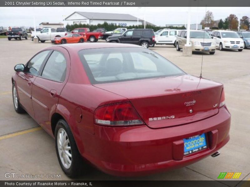 Inferno Red Tinted Pearlcoat / Taupe 2001 Chrysler Sebring LXi Sedan