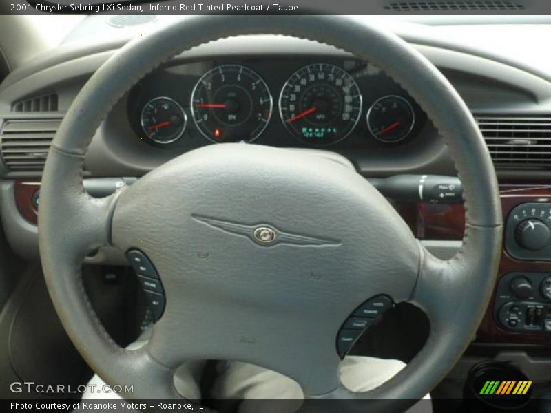Inferno Red Tinted Pearlcoat / Taupe 2001 Chrysler Sebring LXi Sedan