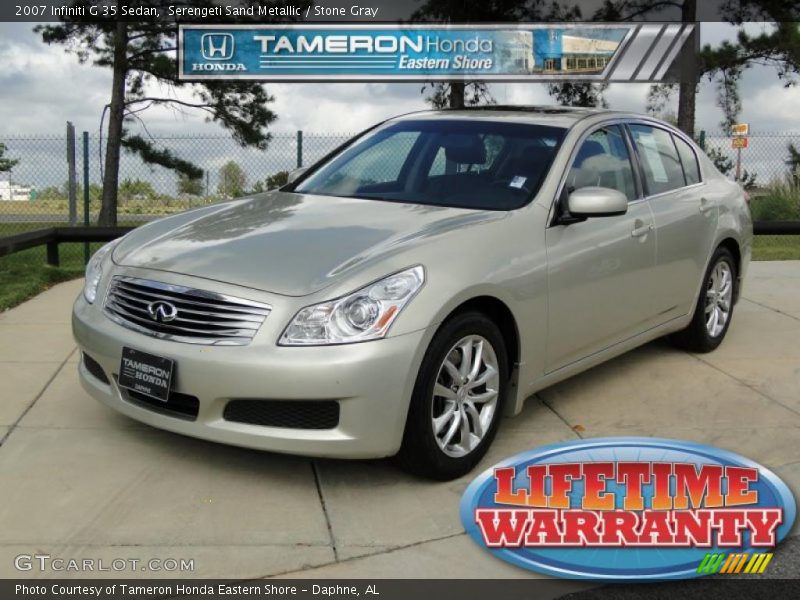 Serengeti Sand Metallic / Stone Gray 2007 Infiniti G 35 Sedan
