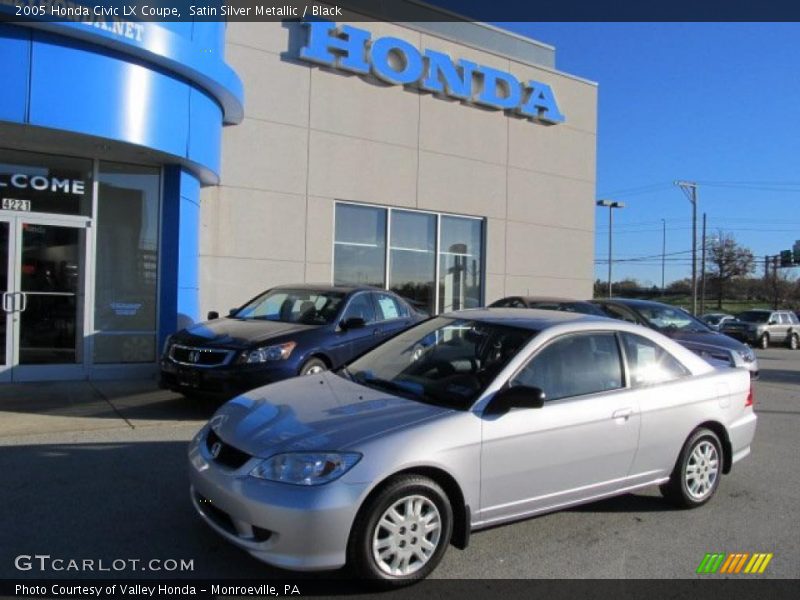 Satin Silver Metallic / Black 2005 Honda Civic LX Coupe