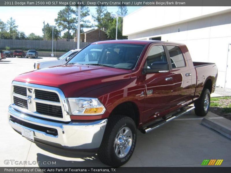 Deep Cherry Crystal Pearl / Light Pebble Beige/Bark Brown 2011 Dodge Ram 2500 HD SLT Mega Cab 4x4
