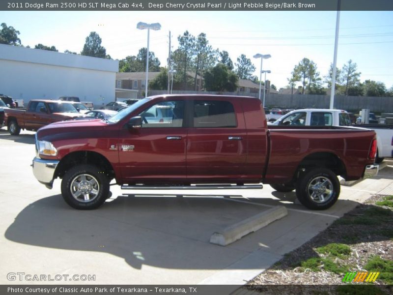 Deep Cherry Crystal Pearl / Light Pebble Beige/Bark Brown 2011 Dodge Ram 2500 HD SLT Mega Cab 4x4
