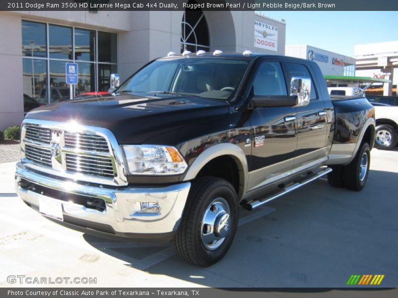 Rugged Brown Pearl / Light Pebble Beige/Bark Brown 2011 Dodge Ram 3500 HD Laramie Mega Cab 4x4 Dually