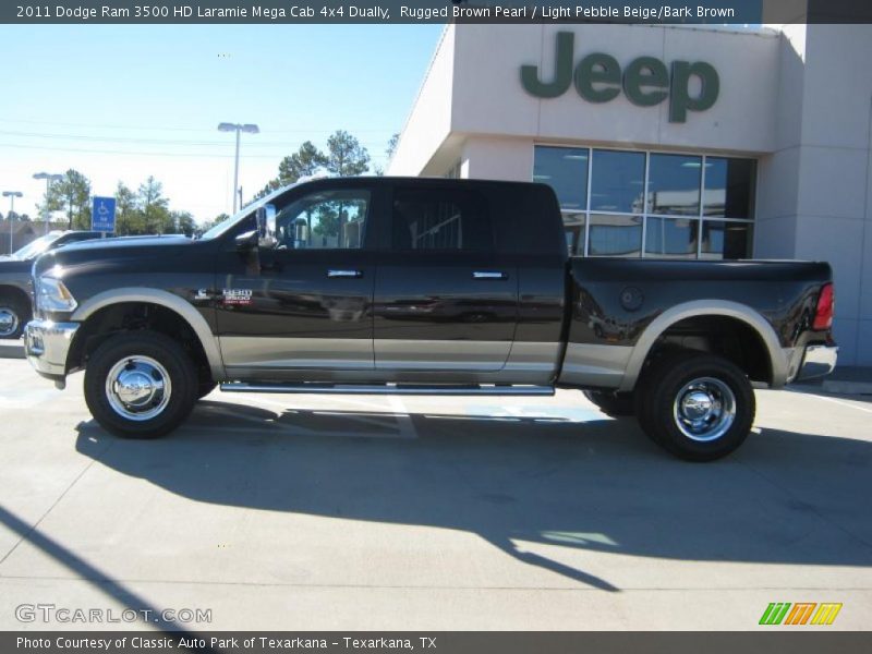 Rugged Brown Pearl / Light Pebble Beige/Bark Brown 2011 Dodge Ram 3500 HD Laramie Mega Cab 4x4 Dually
