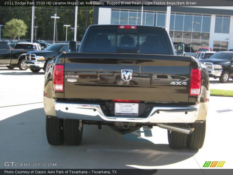 Rugged Brown Pearl / Light Pebble Beige/Bark Brown 2011 Dodge Ram 3500 HD Laramie Mega Cab 4x4 Dually