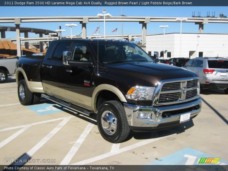 Rugged Brown Pearl / Light Pebble Beige/Bark Brown 2011 Dodge Ram 3500 HD Laramie Mega Cab 4x4 Dually