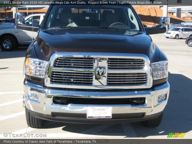 Rugged Brown Pearl / Light Pebble Beige/Bark Brown 2011 Dodge Ram 3500 HD Laramie Mega Cab 4x4 Dually