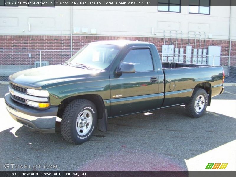 Forest Green Metallic / Tan 2002 Chevrolet Silverado 1500 Work Truck Regular Cab