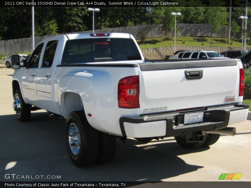 Summit White / Cocoa/Light Cashmere 2011 GMC Sierra 3500HD Denali Crew Cab 4x4 Dually